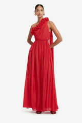 Jenni One Shoulder Maxi Dress - Scarlet