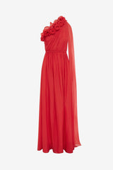Jenni One Shoulder Maxi Dress - Scarlet