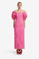 Arabella Appliqué Maxi Dress - Pink