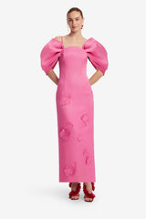 Arabella Appliqué Maxi Dress - Pink