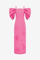Arabella Appliqué Maxi Dress - Pink