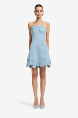 Ayla Appliqué Bustier Mini Dress - Baby Blue