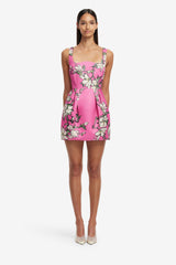 Piper Mini Dress - Pink Magnolia Print