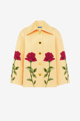 Leyna Embellished Rose Jacket - Butter
