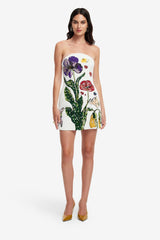 Zaria Beaded Bustier Mini Dress - Wildflowers