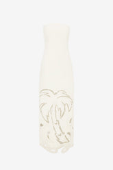 Rayna Palm Bustier Maxi Dress - Vanilla