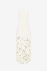 Rayna Palm Bustier Maxi Dress - Vanilla