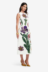 Cleo Beaded Midi Dress - Wildflowers