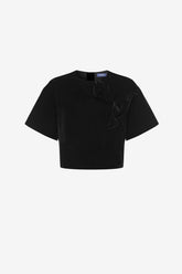 Indie Velvet Sleeve Top - Ebony