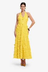 Juliette Lace Halterneck Maxi Dress - Sunshine