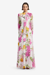 Lilith Tie Neck Maxi Dress - Floral Pear Print