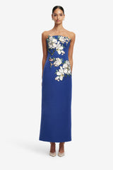 Ava Appliqué Floral Bustier Maxi Dress - Midnight