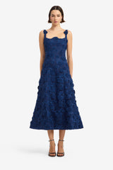 Odette Lace Midi Dress - Navy