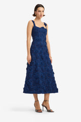Odette Lace Midi Dress - Navy