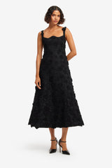 Odette Lace Midi Dress - Ebony