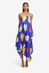 Sally Halterneck Maxi Dress - Pear Print