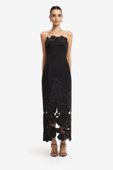 Rayna Appliqué Bustier Maxi Dress - Ebony