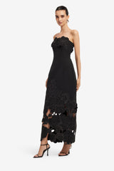 Rayna Appliqué Bustier Maxi Dress - Ebony