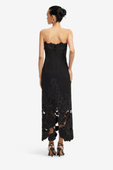 Rayna Appliqué Bustier Maxi Dress - Ebony