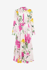 Zara Shirt Midi Dress - Floral Pear Print
