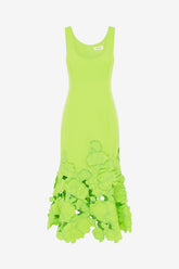 Emily Appliqué Midi Dress - Lime