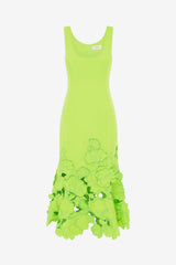 Emily Appliqué Midi Dress - Lime