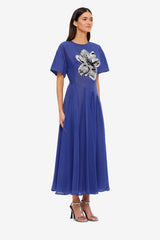 Desiree Embellished Midi Dress - Sapphire