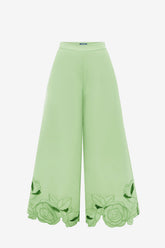Theodora Appliqué Pants - Juniper Green