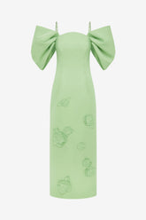 Arabella Appliqué Maxi Dress - Juniper Green