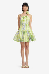 Lorena Puff Mini Dress - Wisteria Print