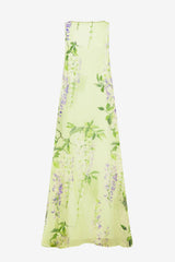 Yumei Embellished Open Back Gown - Wisteria Print