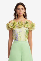 McKayla Off-Shoulder Top - Wisteria Print