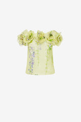 McKayla Off-Shoulder Top - Wisteria Print