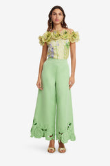 Theodora Appliqué Pants - Juniper Green