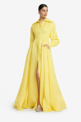 Josephine Silk Gown - Limoncello