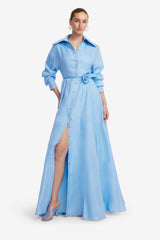 Josephine Silk Gown - Pastel Blue