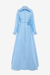 Josephine Silk Gown - Pastel Blue