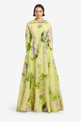 Josephine Silk Gown - Wisteria Print