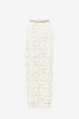 Kyra Embellished Lace Maxi Skirt - Snow