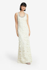 Helena Embellished Lace Maxi Dress - Snow