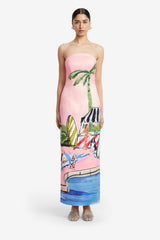 Ava Bustier Maxi Dress - Riviera Print