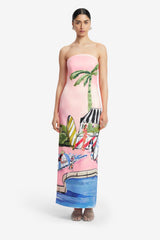 Ava Bustier Maxi Dress - Riviera Print
