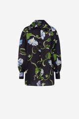 Kathleen Silk Blouse - Vine Print in Ebony