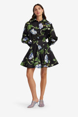 Kaity Skirt - Vine Print in Ebony