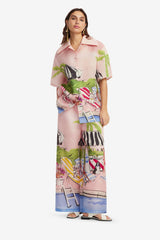 Jamie Wide Leg Pants - Riviera Print