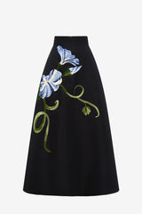 Rafaela Maxi Skirt - Vine Print in Ebony