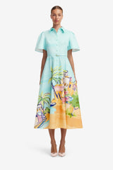 Bianca Short Sleeve Midi Dress - Voyage Print