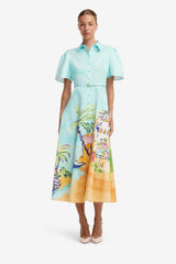 Bianca Short Sleeve Midi Dress - Voyage Print