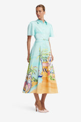 Bianca Short Sleeve Midi Dress - Voyage Print