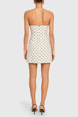 Strapless Soho Romper in Polka Dot